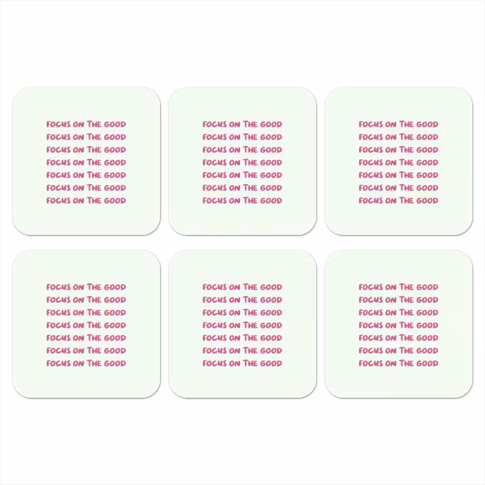 Onderzetter - Focus on the good - Roze — 1