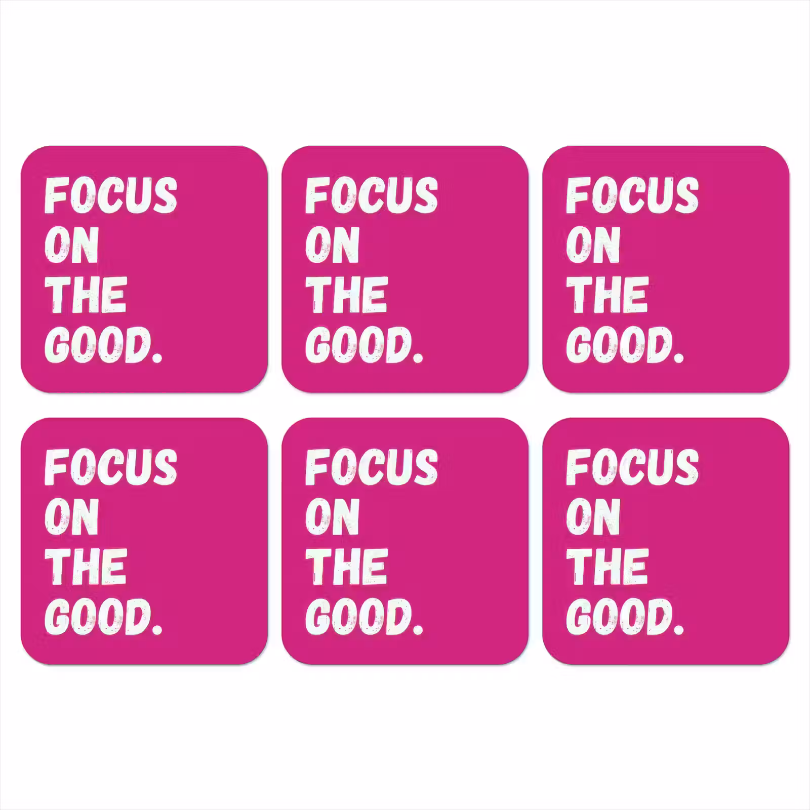 Onderzetter - Focus on the good - Roze - Simple — 1