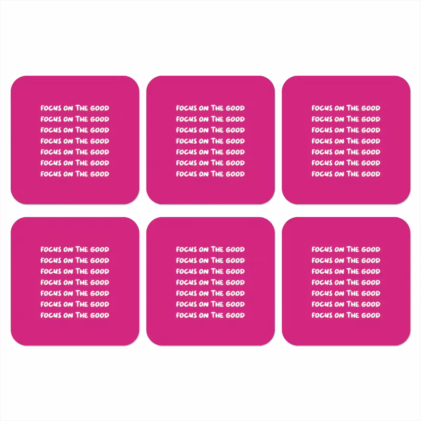 Onderzetter - Focus on the good - Roze - wit — 1