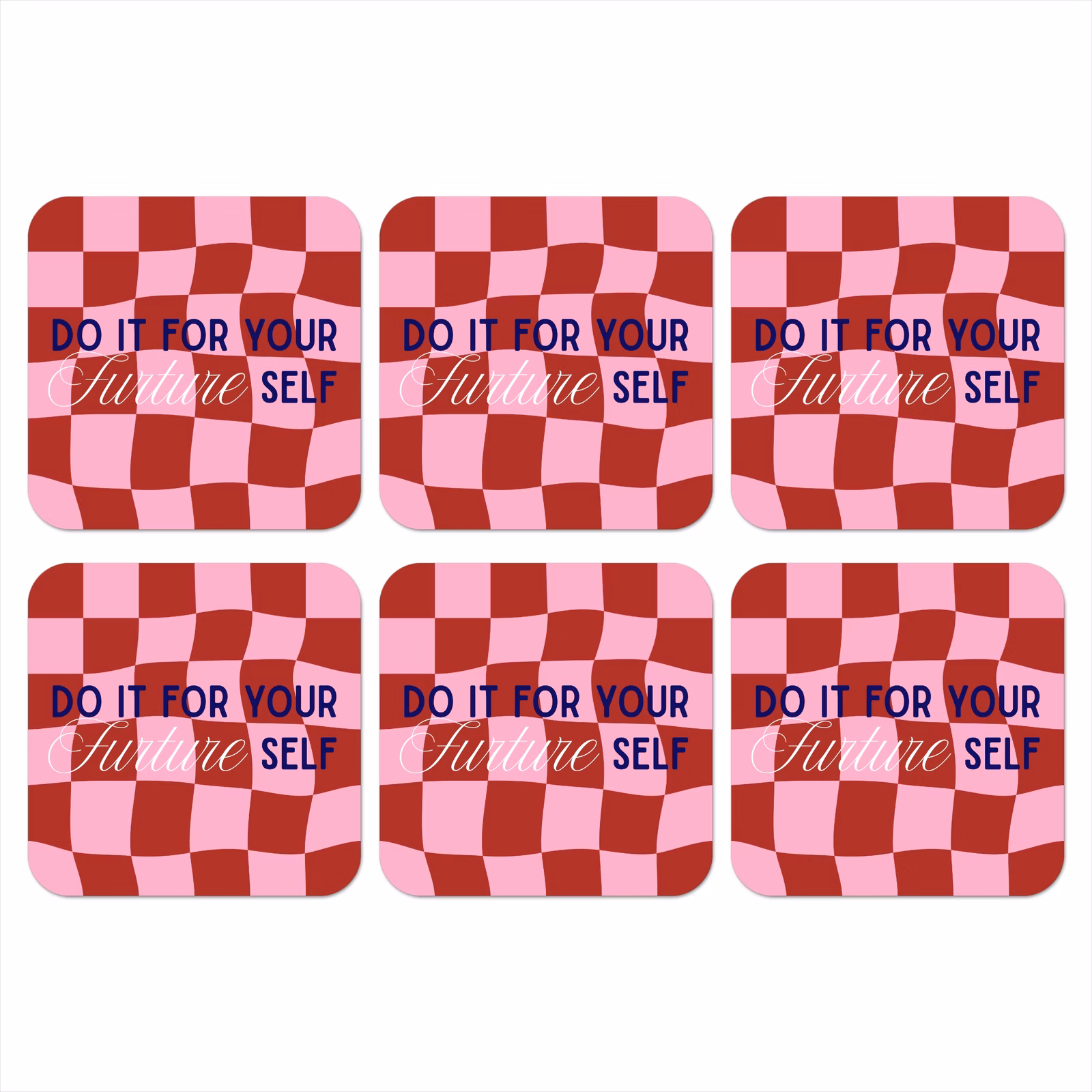 Onderzetter - Furture - Geblokt - Rood — 1