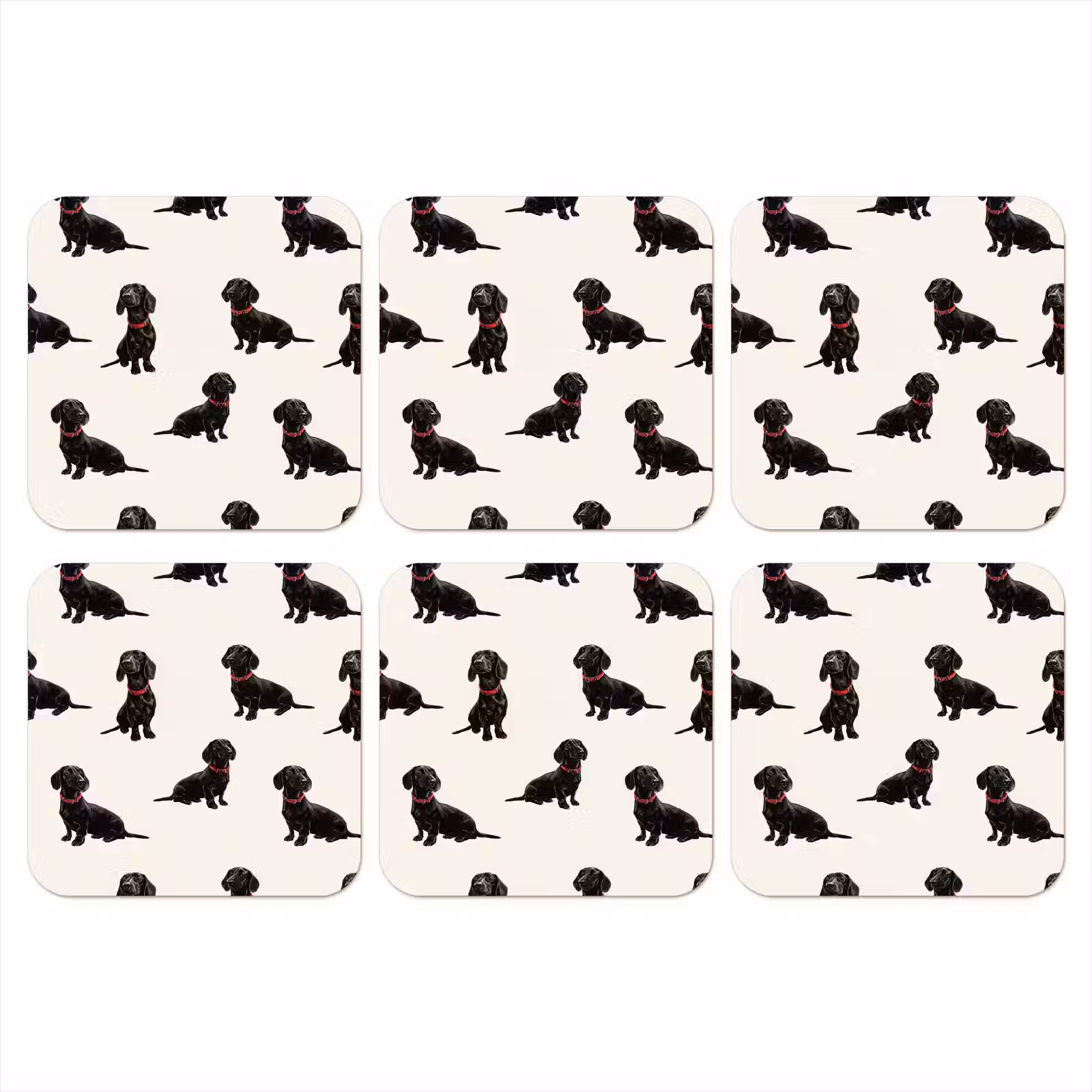 Onderzetter - Hond - Patroon - Zwart — 1