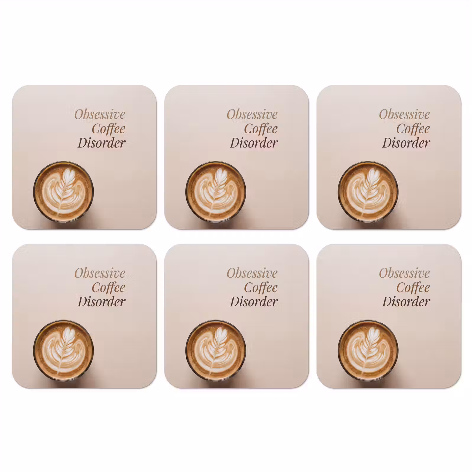 Onderzetter - Koffie - Obessive Coffee Disorder - Beige — 1