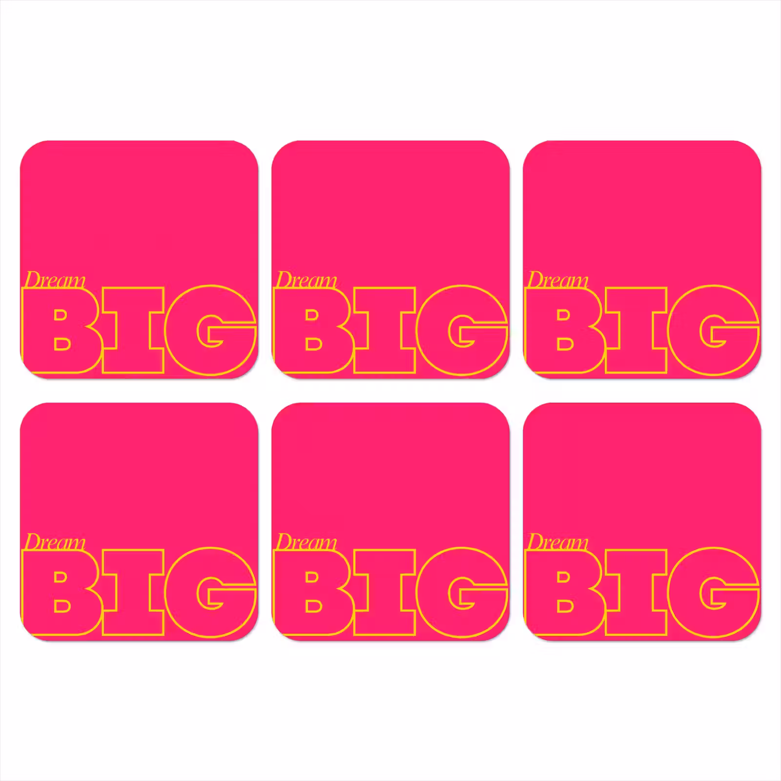 Onderzetter - Minimalistisch - Roze - Dream big - Grafisch — 1