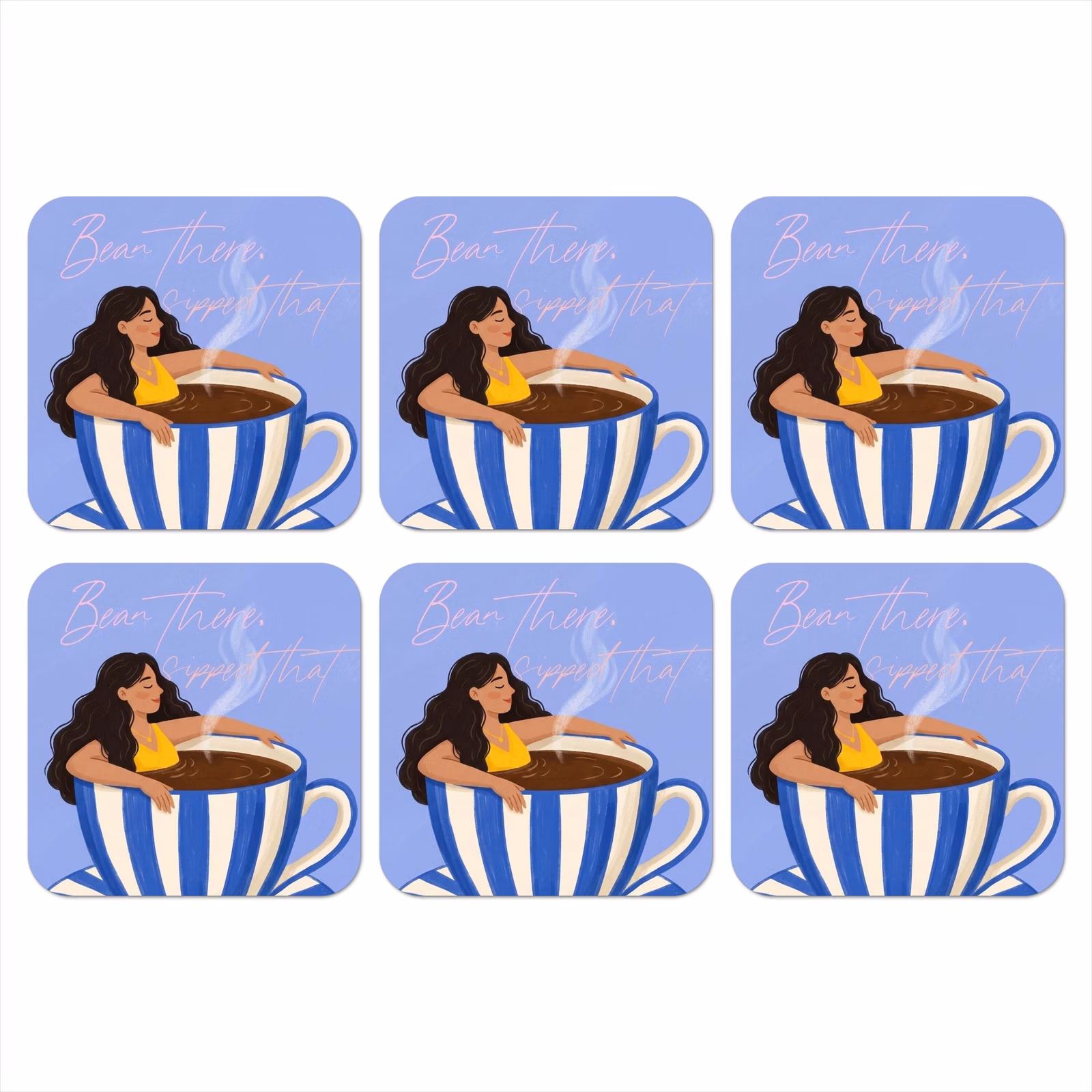 Onderzetter - Mok - Koffie - Vrouw - Paars — 1