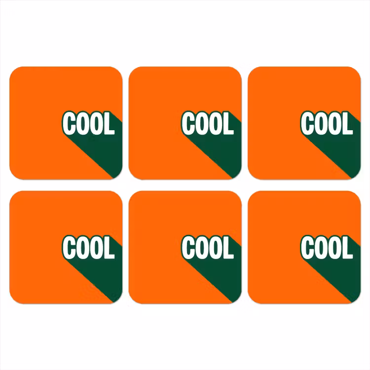 Onderzetter - Cool - Oranje - Groen — 1