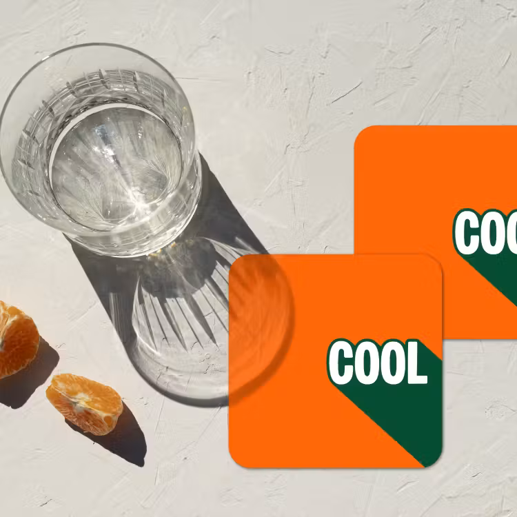 Onderzetter - Cool - Oranje - Groen — 3