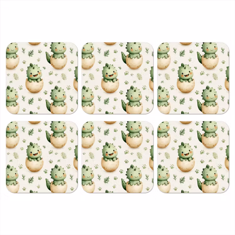 Onderzetter - Dino - Eieren - Groen — 1