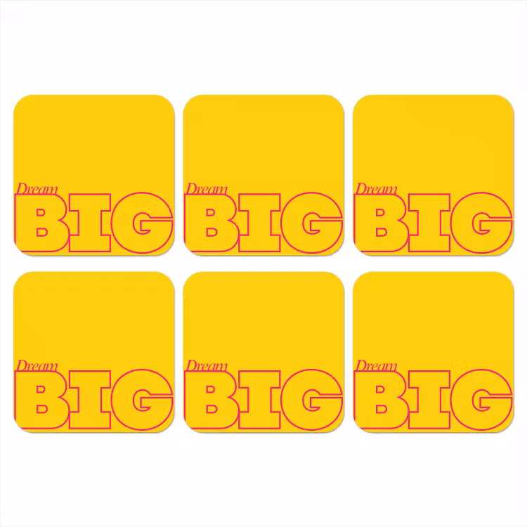 Onderzetter - Dream big - Geel - Grafisch — 1
