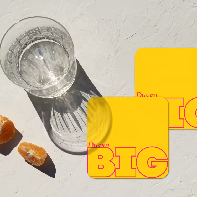 Onderzetter - Dream big - Geel - Grafisch — 3