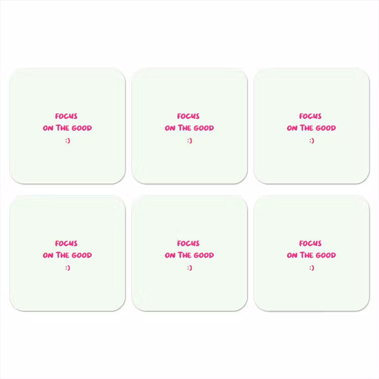 Onderzetter - Focus - Beige - Roze - Smiley — 1