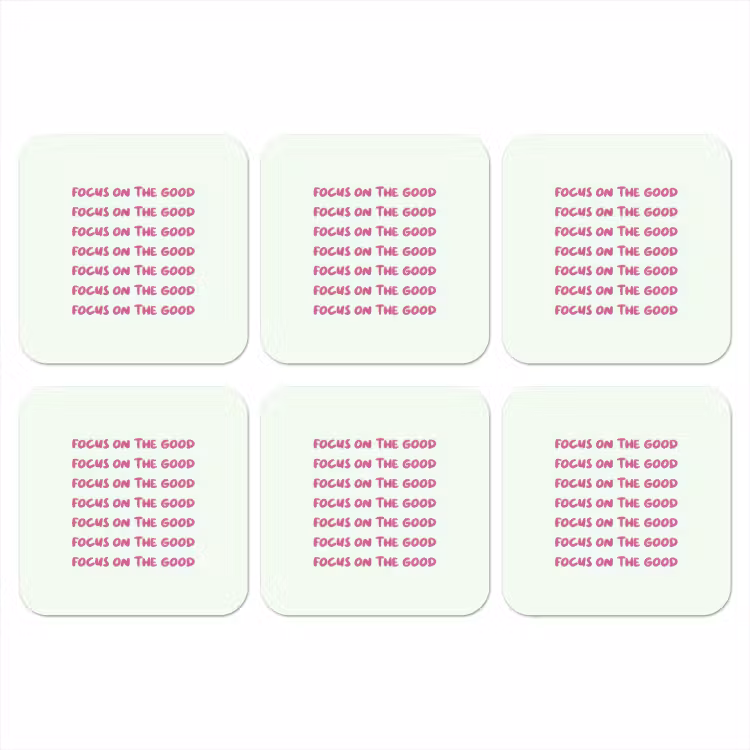 Onderzetter - Focus on the good - Roze — 1
