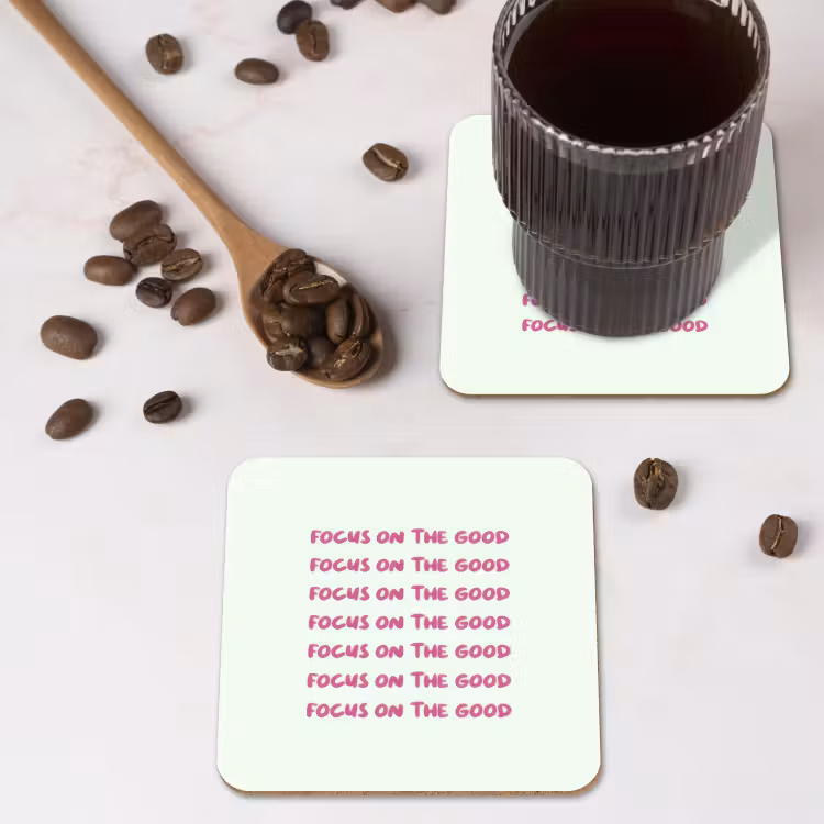 Onderzetter - Focus on the good - Roze — 4