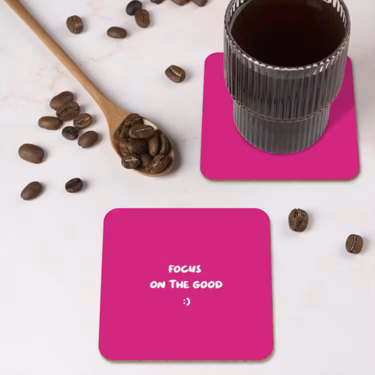 Onderzetter - Focus - Smiley - Roze — 4