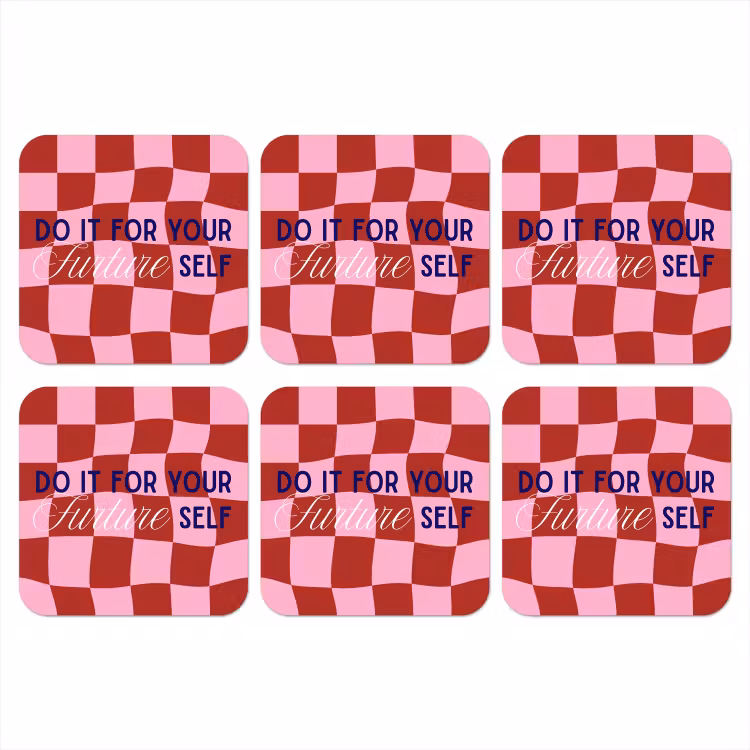 Onderzetter - Furture - Geblokt - Rood — 1