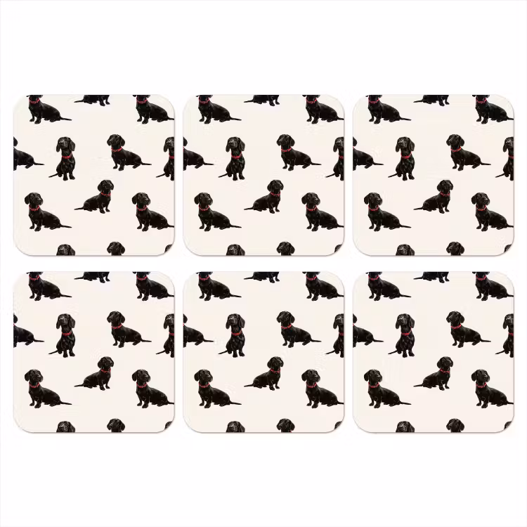 Onderzetter - Hond - Patroon - Zwart — 1