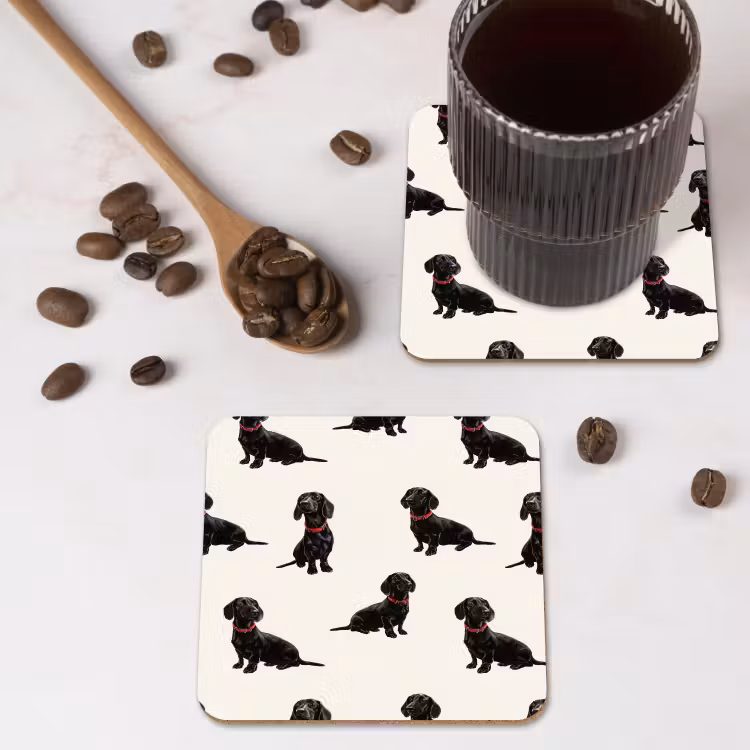 Onderzetter - Hond - Patroon - Zwart — 4