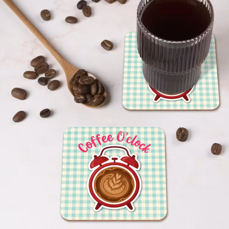 Onderzetter - Koffie - Klok - Groen — 4