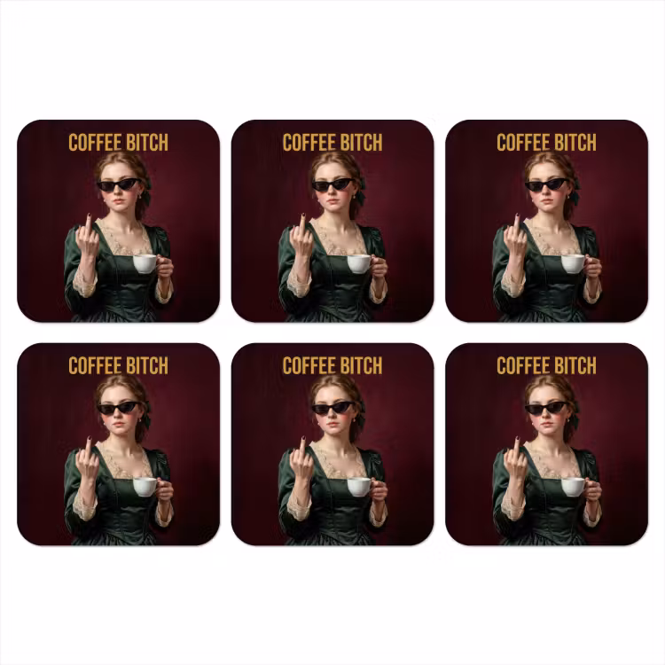 Onderzetter​ - Koffie - Vrouw - Middelvinger — 1