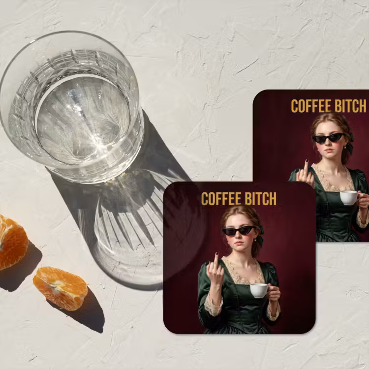 Onderzetter​ - Koffie - Vrouw - Middelvinger — 3