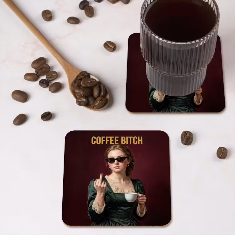 Onderzetter​ - Koffie - Vrouw - Middelvinger — 4
