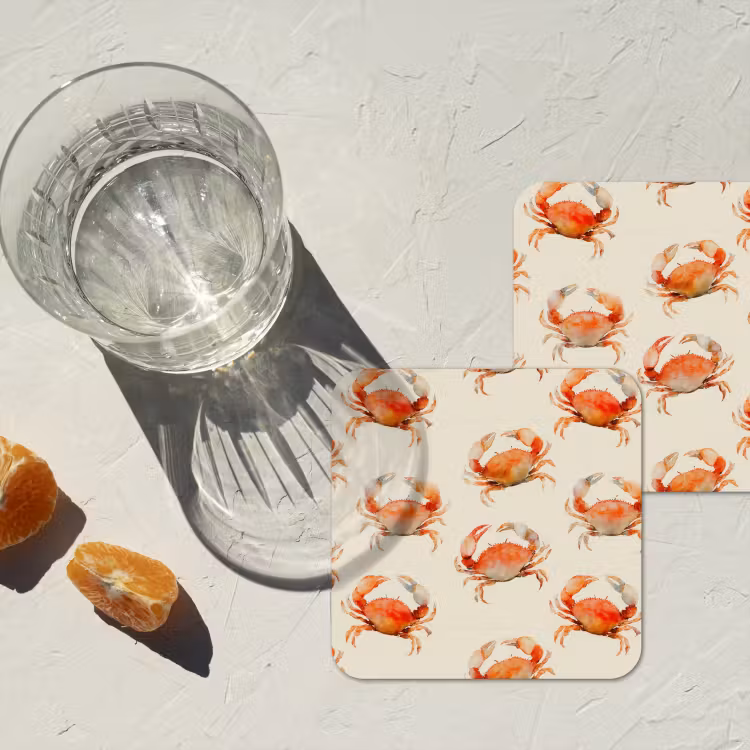 Onderzetter - Krabben - Patroon - Oranje — 3