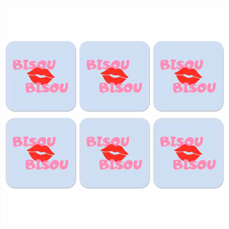 Onderzetter - Lippen - Bisou - Blauw — 1