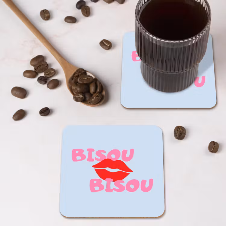 Onderzetter - Lippen - Bisou - Blauw — 4