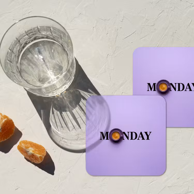 Onderzetter - Maandag - Mok - Koffie - Paars — 3