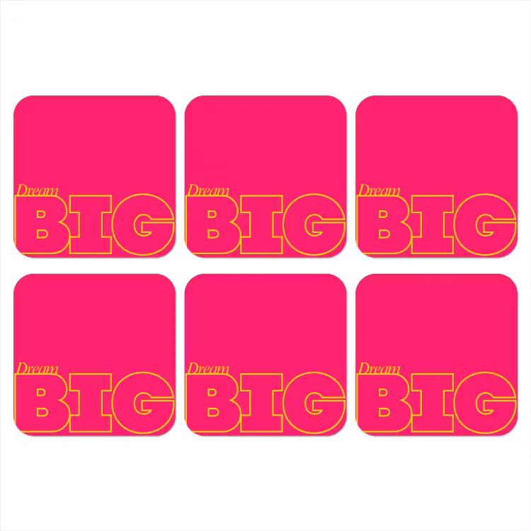 Onderzetter - Minimalistisch - Roze - Dream big - Grafisch — 1