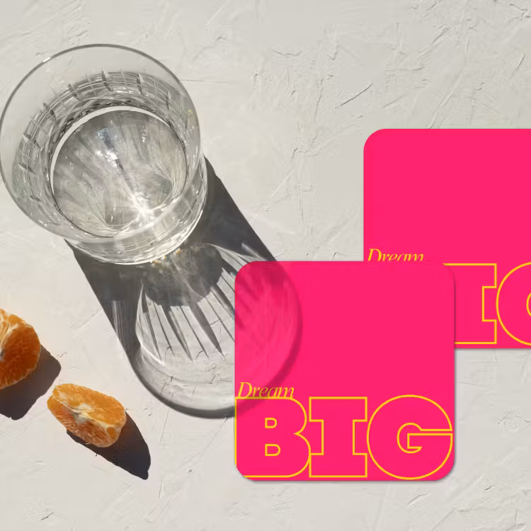 Onderzetter - Minimalistisch - Roze - Dream big - Grafisch — 3