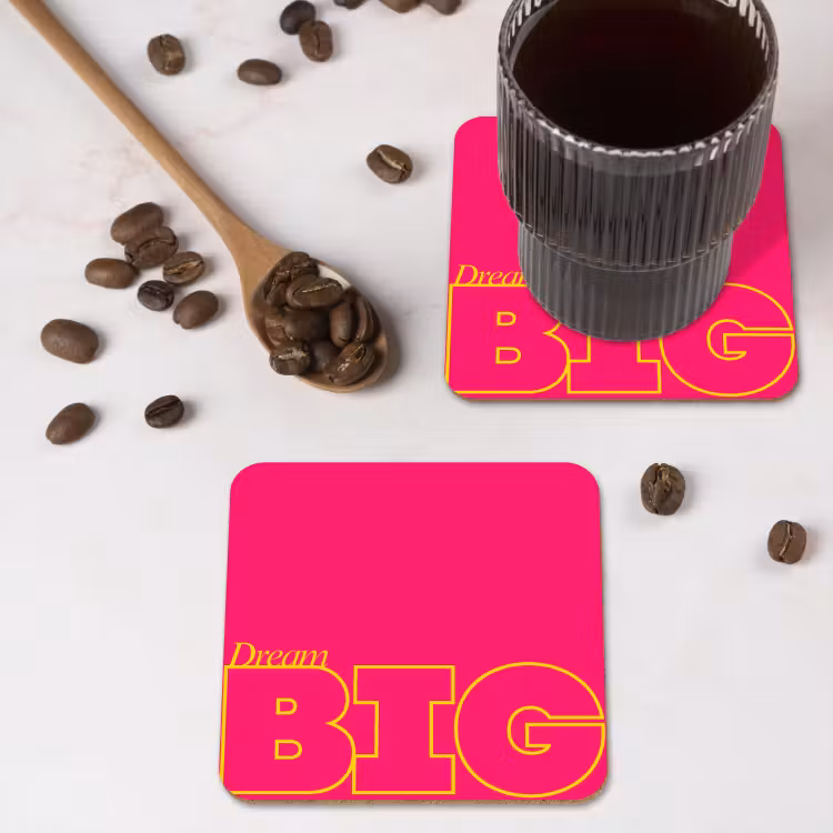 Onderzetter - Minimalistisch - Roze - Dream big - Grafisch — 4