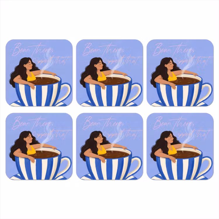 Onderzetter - Mok - Koffie - Vrouw - Paars — 1