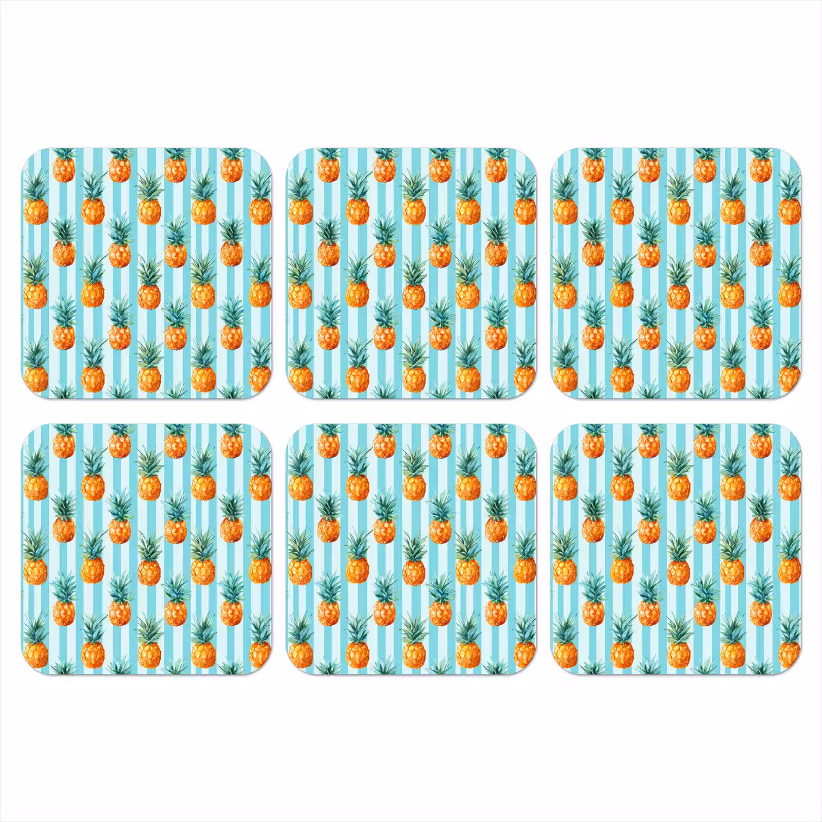 Onderzetter - Ananas - Strepen - Groen — 1