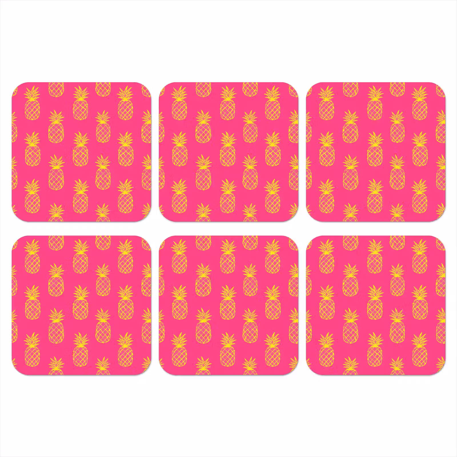 Onderzetter - Ananas - Trendy - Roze — 1