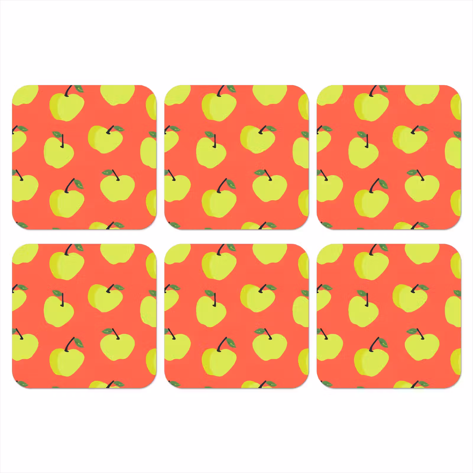 Onderzetter - Appels - Modern - Groen — 1
