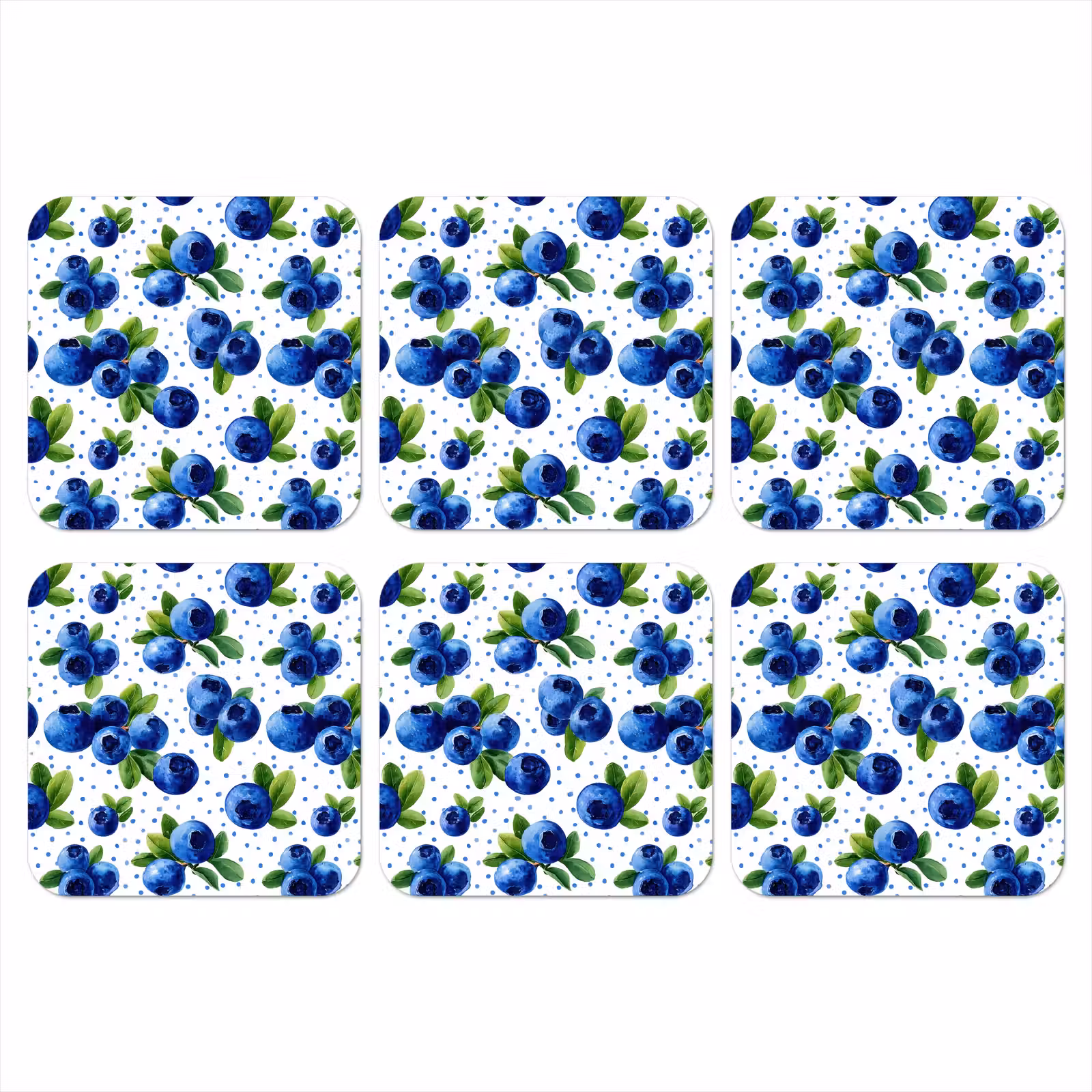 Onderzetter - Bessen - Patroon - Blauw — 1