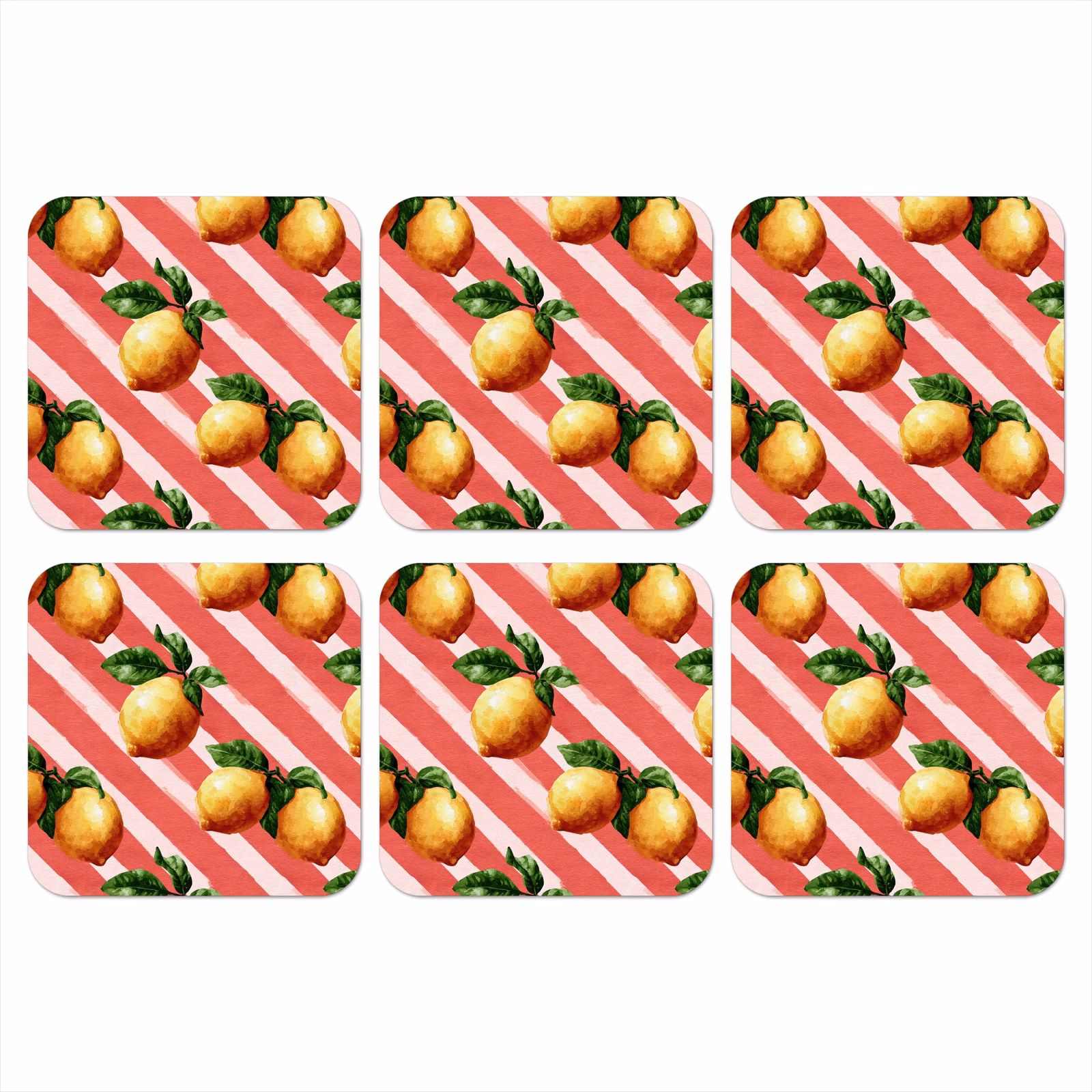Onderzetter - Citroen - Geïllustreerd - Oranje — 1