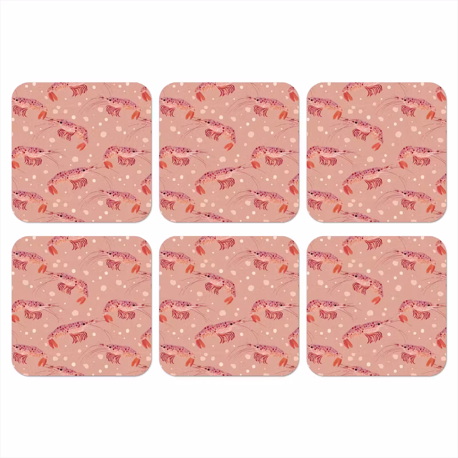 Onderzetter - Garnalen - Stippen - Roze — 1