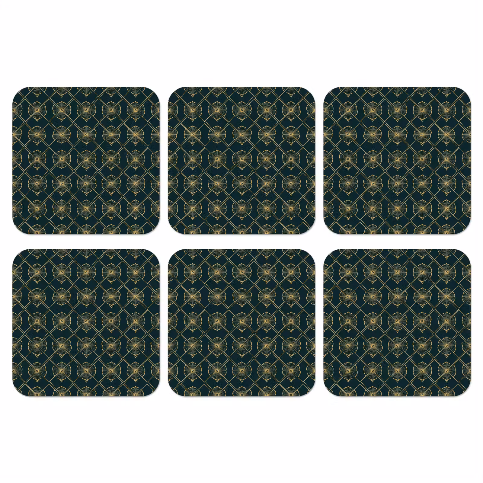 Onderzetter - Geometrisch - Elegant - Groen — 1