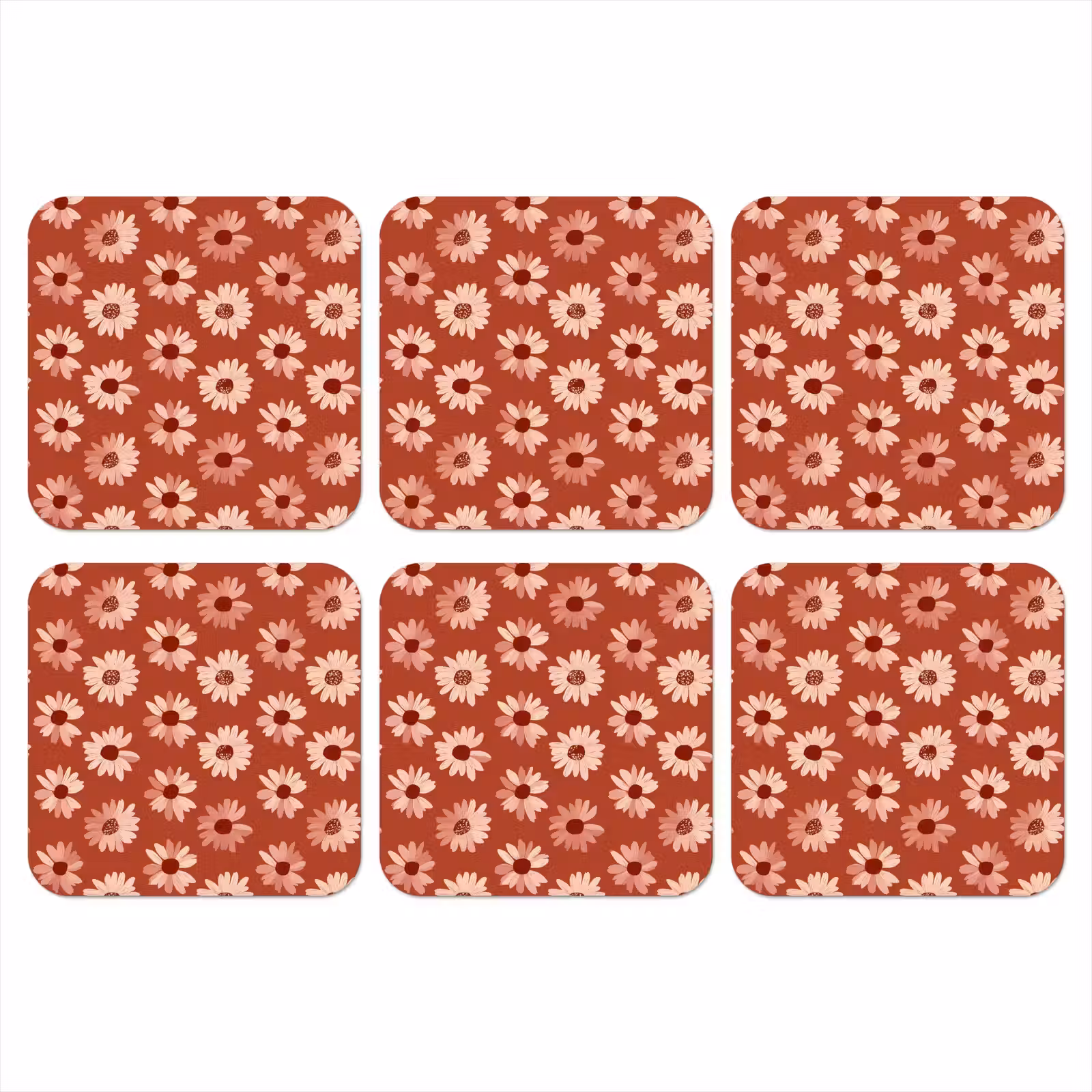 Onderzetter - Madelief - Retro - Terracotta — 1