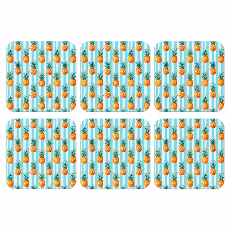 Onderzetter - Ananas - Strepen - Groen — 1