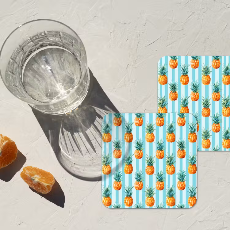 Onderzetter - Ananas - Strepen - Groen — 3