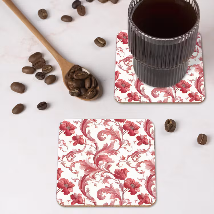 Onderzetter - Barok - Patroon - Rood — 4