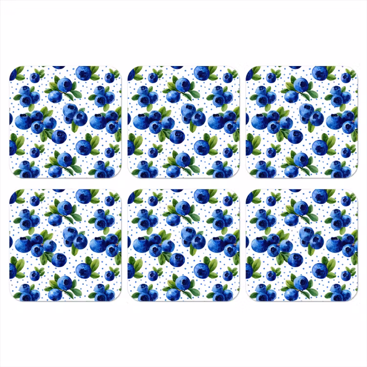 Onderzetter - Bessen - Patroon - Blauw — 1