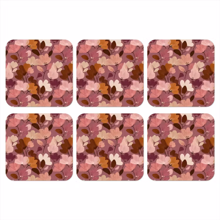 Onderzetter - Bloem - Patroon - Roze — 1