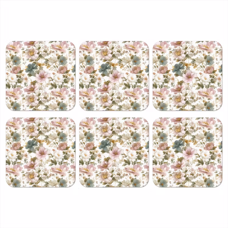 Onderzetter - Bloemen - Patroon - Pastel — 1