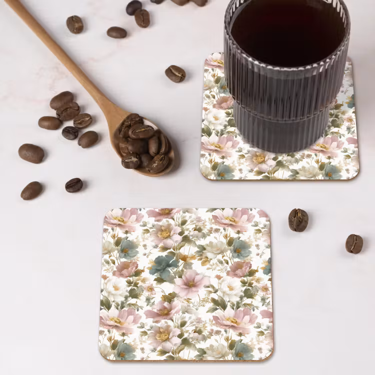 Onderzetter - Bloemen - Patroon - Pastel — 4
