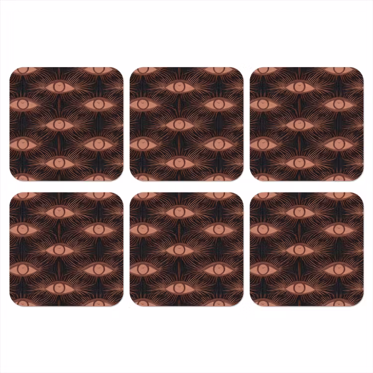 Onderzetter - Boheems - Oog - Bruin — 1