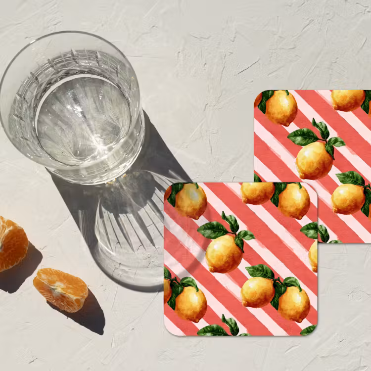 Onderzetter - Citroen - Geïllustreerd - Oranje — 3