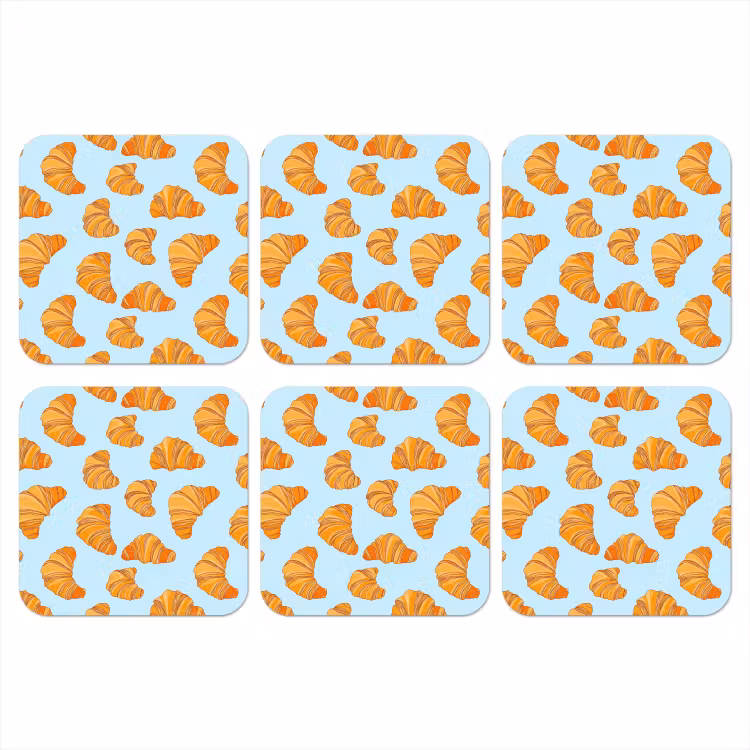 Onderzetter - Croissant - Speels - Blauw — 1